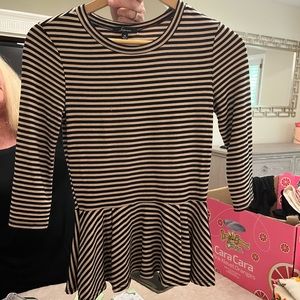 Peplum black striped shirt